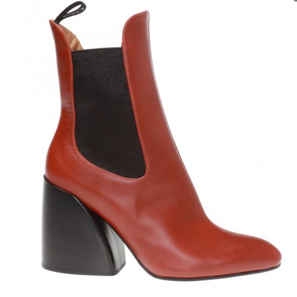 Chloé Wave Heel Leather Boots - Picture 2 of 14